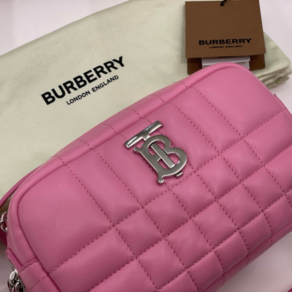 NEW! Pink Burberry camera bag purse